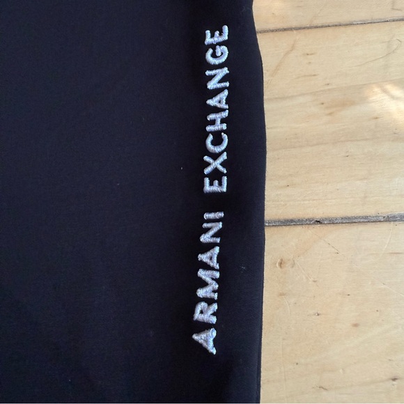 Armani Exchange Women Black TROUSER Jogger Sweatpants with Pockets Size: XS - Picture 2 of 10